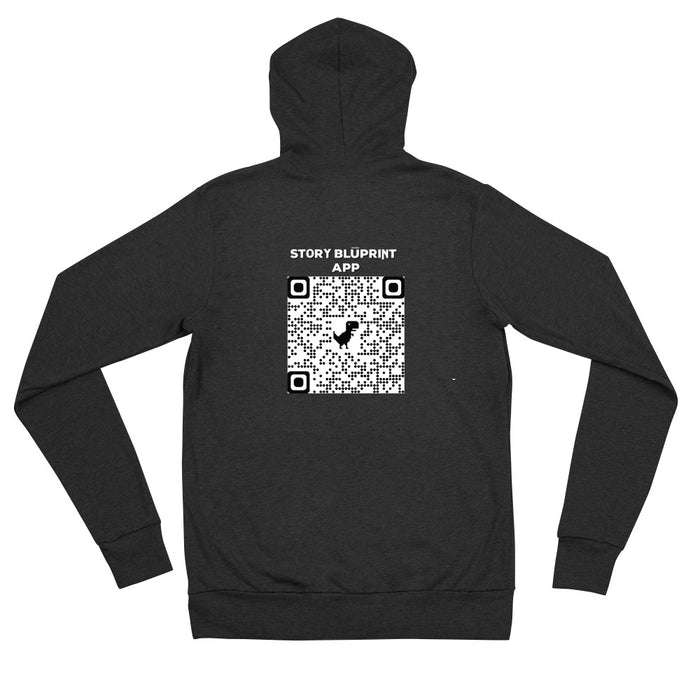 Story Blūprint App QR Code Unisex zip hoodie