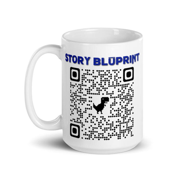 Story Blūprint White glossy mug