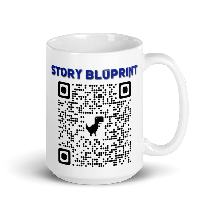 Story Blūprint White glossy mug